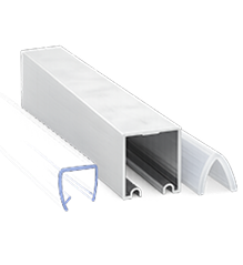 Perfis de alumínio, PVC e silicone